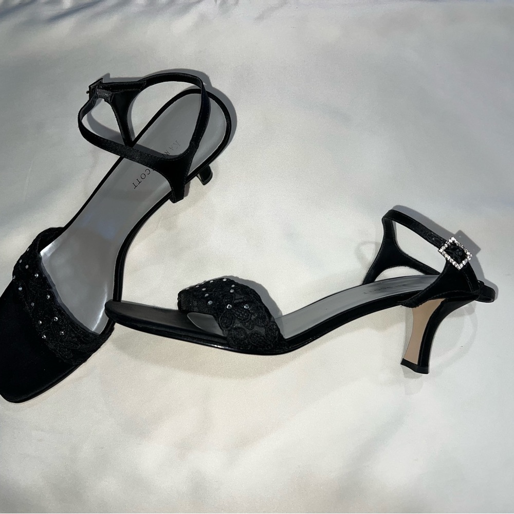 Karen Scott Black Satin Dress sandals Size 10M